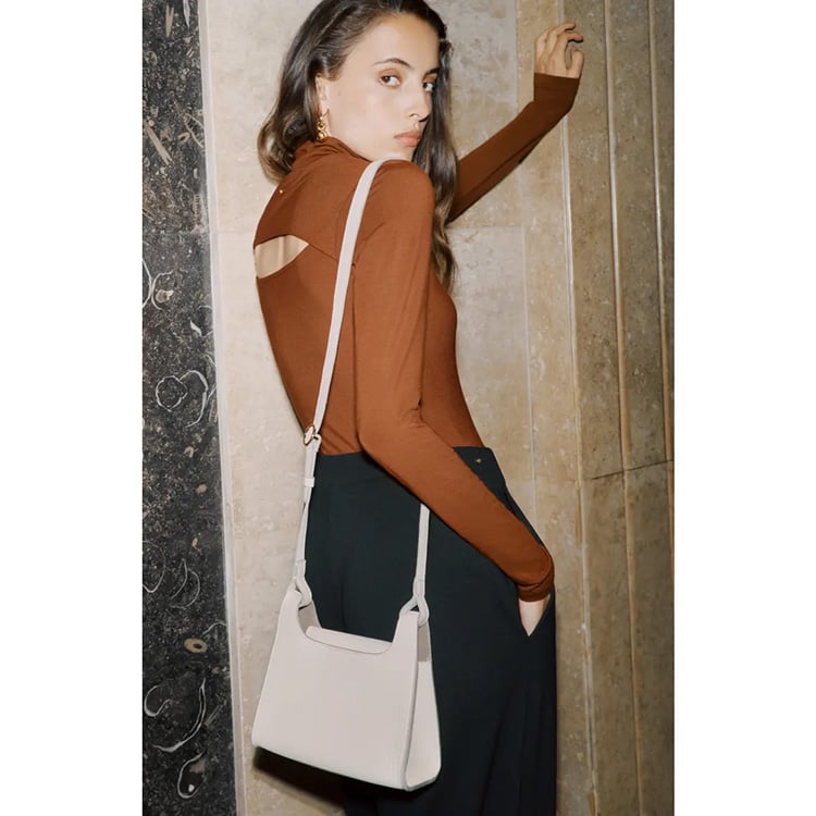 Mini Double Loop Leather Crossbody Bag