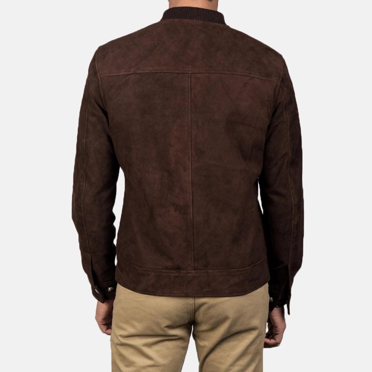 Men's Brown Suede Bomber Jacket